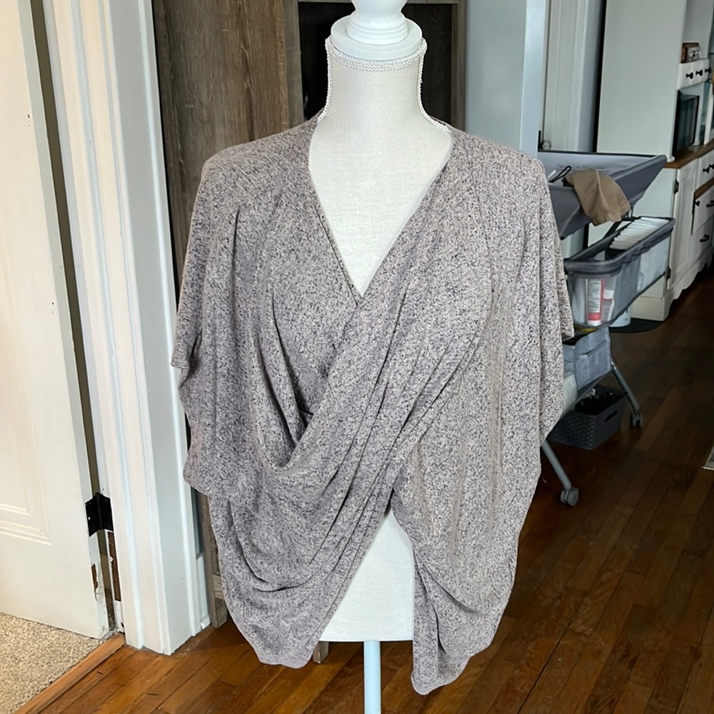 Grey wrap sweater